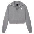 Solo view of the PE NATION Verge Knit  Grey Marle Jacket,  26/27 Womens's model