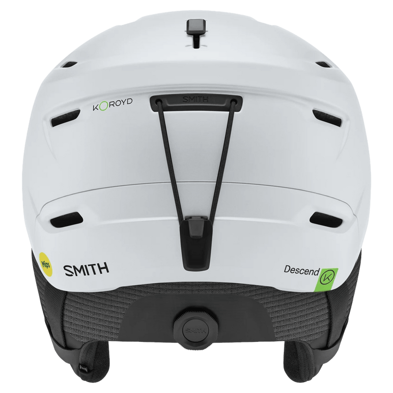 Back view of the Smith Descend MIPS AF Helmet in Matte White colourway, unisex's model