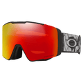 Main view of the Oakley Line Miner Pro XL Goggles in Black Reinforce, Prizm Torch and Iced lens, unisex model