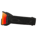 Side view of the Oakley Line Miner XL Goggles in Black Camo, Prizm Torch lens, unisex model