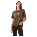 Front view of the PE NATION Fluxx Walnut Tee,  26/27 Womens's model