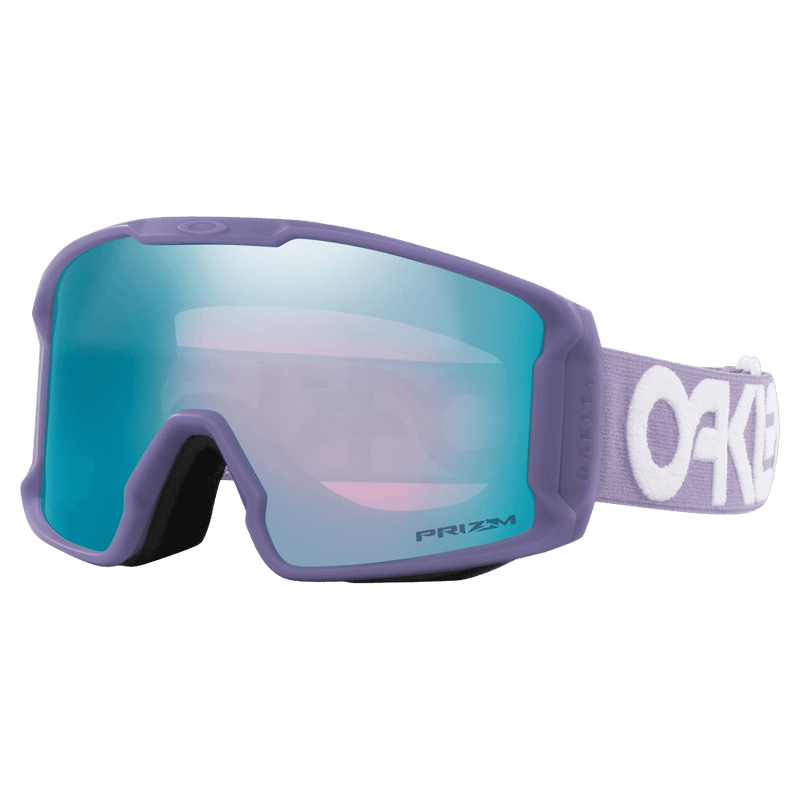 Main view of the Oakley Line Miner XM Goggles in Lilac, Prizm Sapphire lens, unisex model