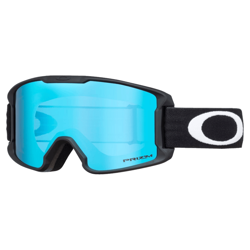 Main view of the Oakley Line Miner XS Goggles in Matte Black, Prizm Sapphire lens, kids model