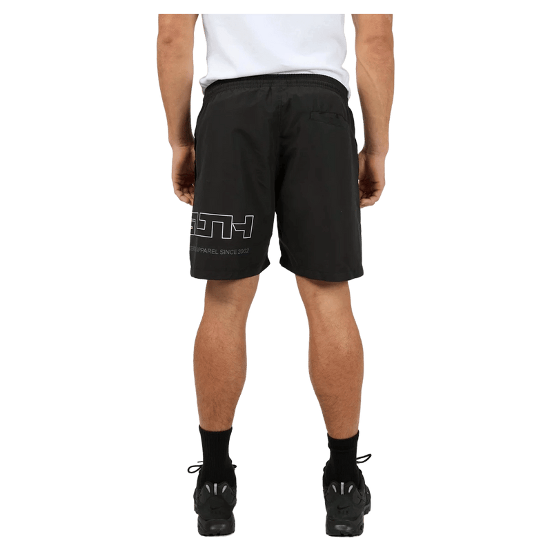 Back view of the St Goliath Hyperlink Shorts in Black colourway, men's model