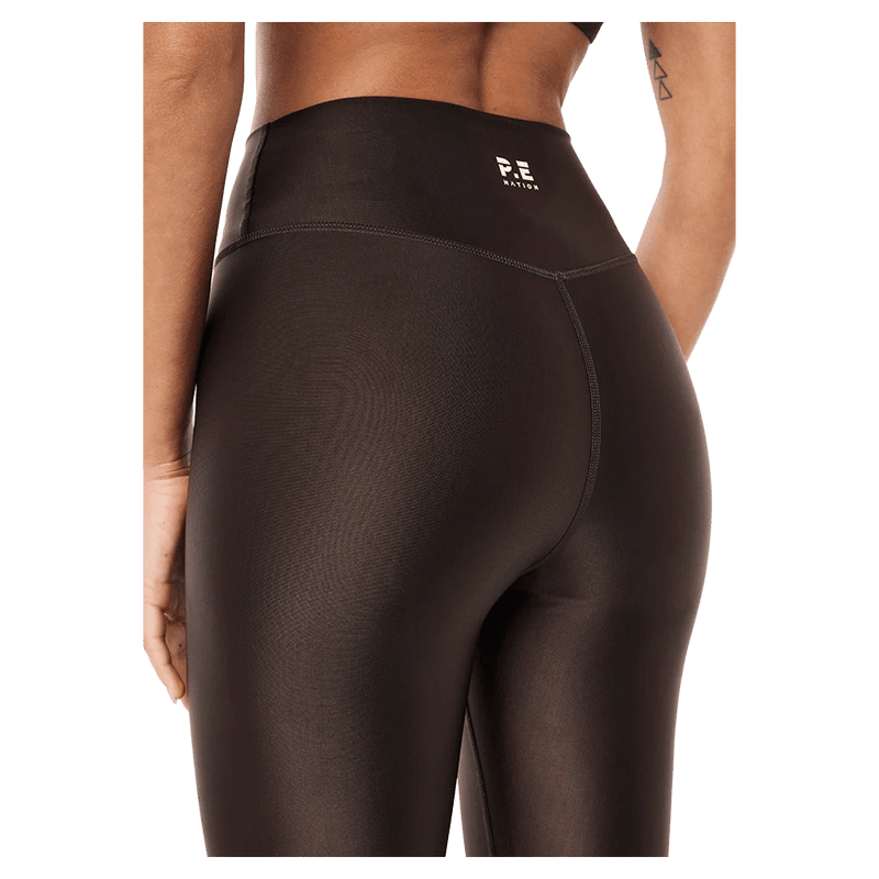 Close back view of the PE NATION Fairmont Full Length Leggings  Pants,  26/27 Womens's model