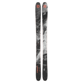 Top view of Blizzard Canvas 100 Ski 2027, black topsheet with sweeping white graphic and orange branding.