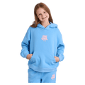 Front view of the Eve Girl Sport Club Hoodie in Blue colourway, girls's model