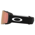 Side view of the Oakley Fall Line XL Goggles in Matte Black, Prizm Rose Gold lens, unisex model