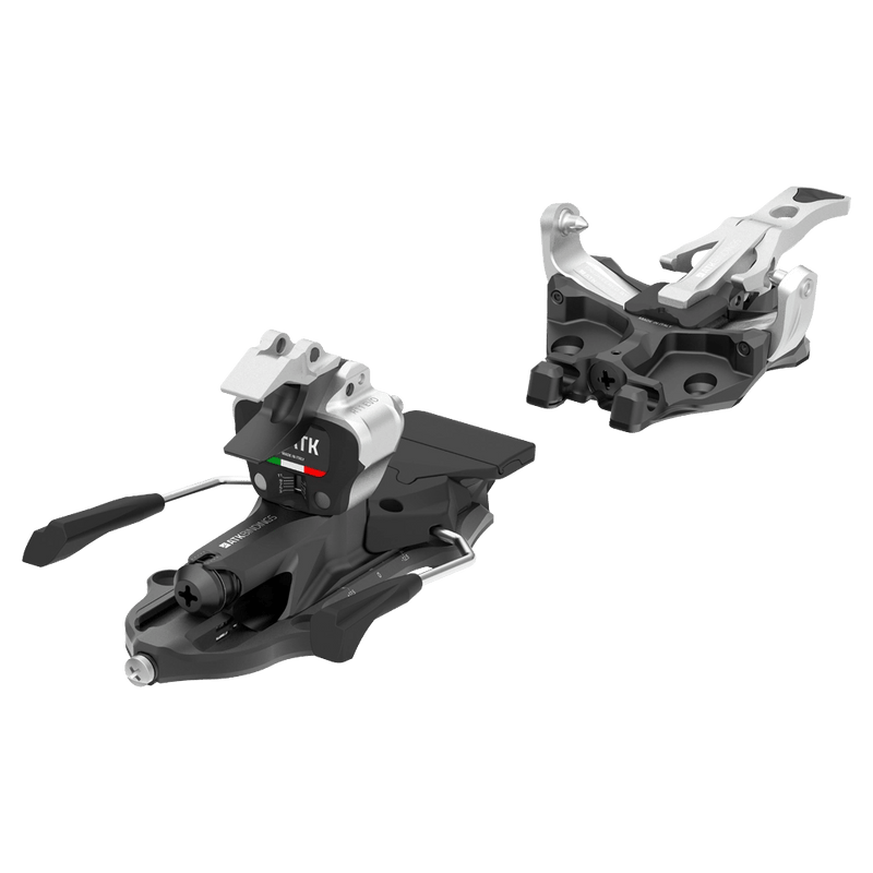 Rear view of White ATK Raider 11 Evo Ski Touring Bindings