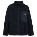 Main view of the Burton Cinder Full-Zip Fleece in True Black colourway, unisex's model
