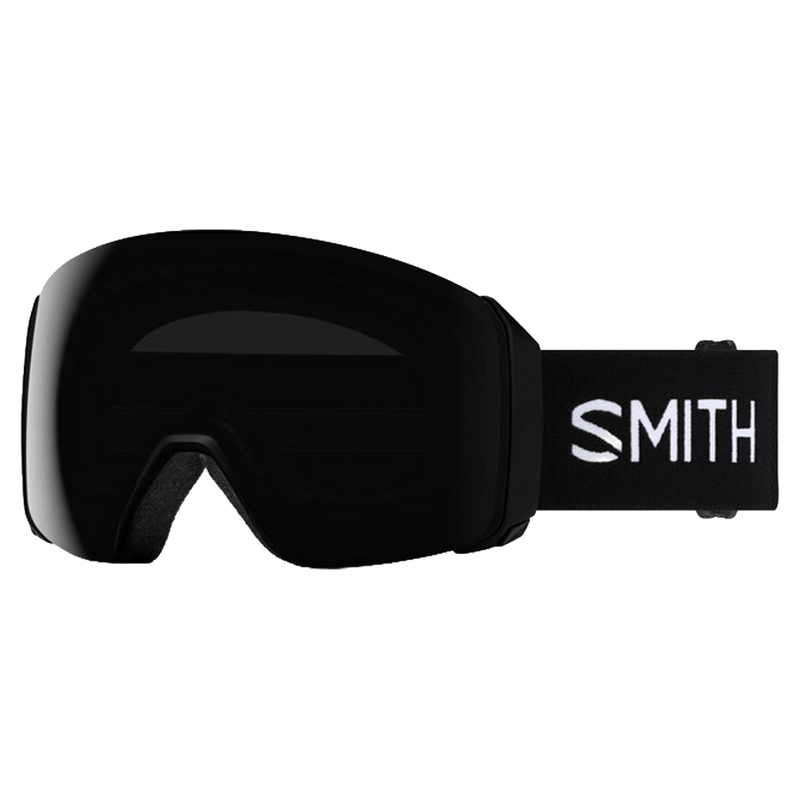 Main view of the Smith 4D MAG XL Goggles in Black, Sun Black lens, unisex model