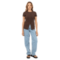 Button Up Short Sleeve Tee - Womens