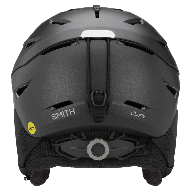 Back view of the Smith Liberty Mips Helmet in Matte Black Pearl colourway, unisex's model