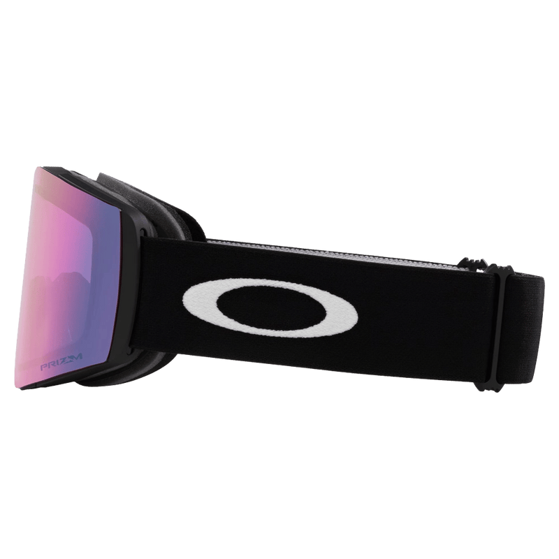 Side view of the Oakley Fall Line XL Goggles in Matte Black, Prizm Iced lens, unisex model