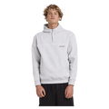 Front close view of man wearing the Billabong Adiv Mock Pop Hoodie in Light Grey Heather