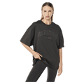 Main view of the PE NATION Core Oversized Tee Caviar Tee,  26/27 Womens's model