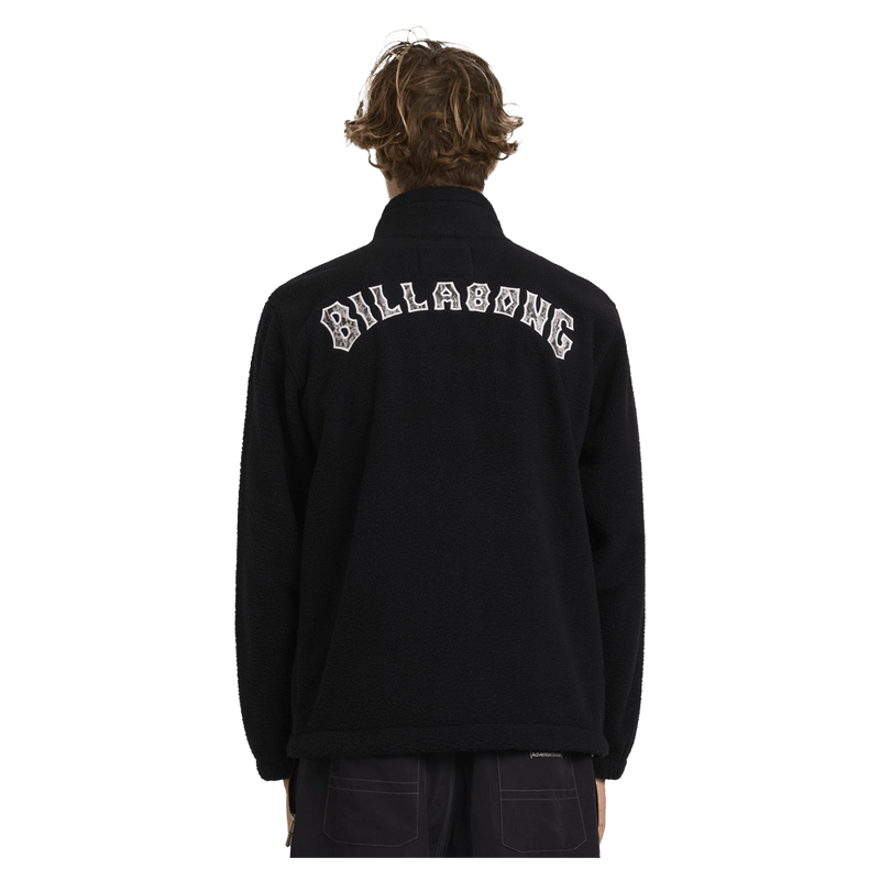 ack view of man wearing the Billabong Boundary Mockneck Jumper in Black
