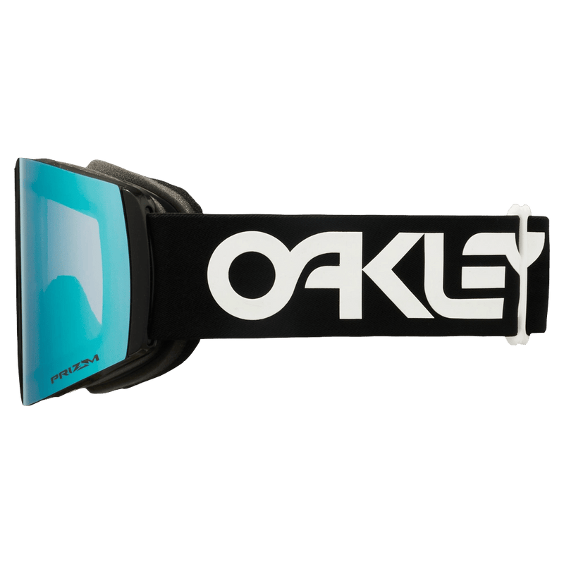 Side view of the Oakley Fall Line XL Goggles in F. Pilot Black, Prizm Sapphire lens, unisex model