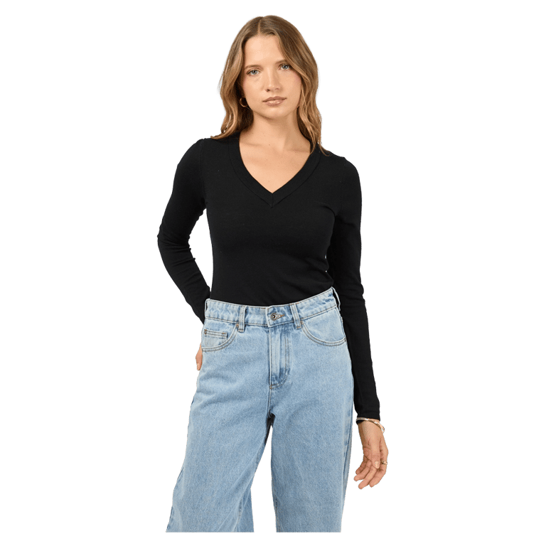 Ashton Knit Vee L/S Top - Womens