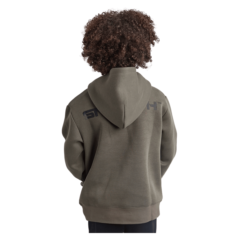 Back view of the St Goliath Freestyle Hoodie in Khaki colourway, kids's model