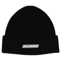 Front view of man wearing the Billabong Adiv Slant Beanie in Black