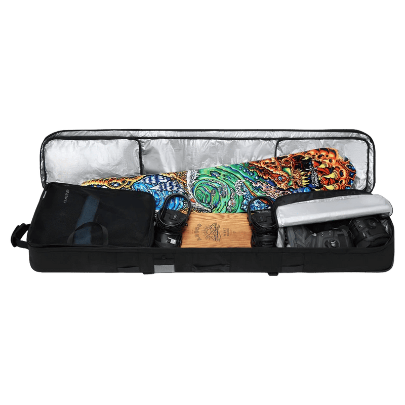 Inside view of the Dakine High Roller SB Bag in Black colourway, unisex's model