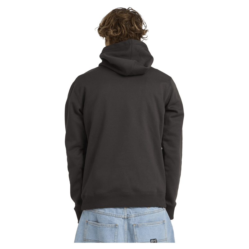 back view of man wearing the Billabong Shoreline Pullover Jumper in Charcoal