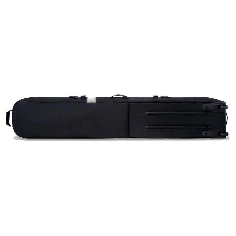 Back view of the Dakine Boundary Ski Roller Bag in Black colourway, unisex's model