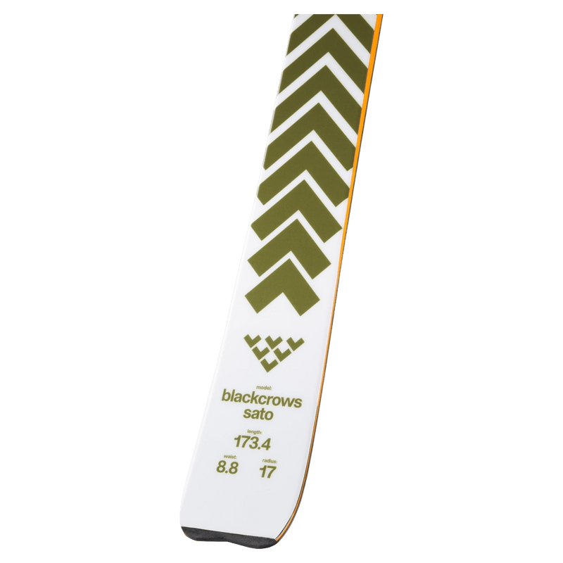 Tail view of the BlackCrows SATO Skis,  26/27 unisex's model