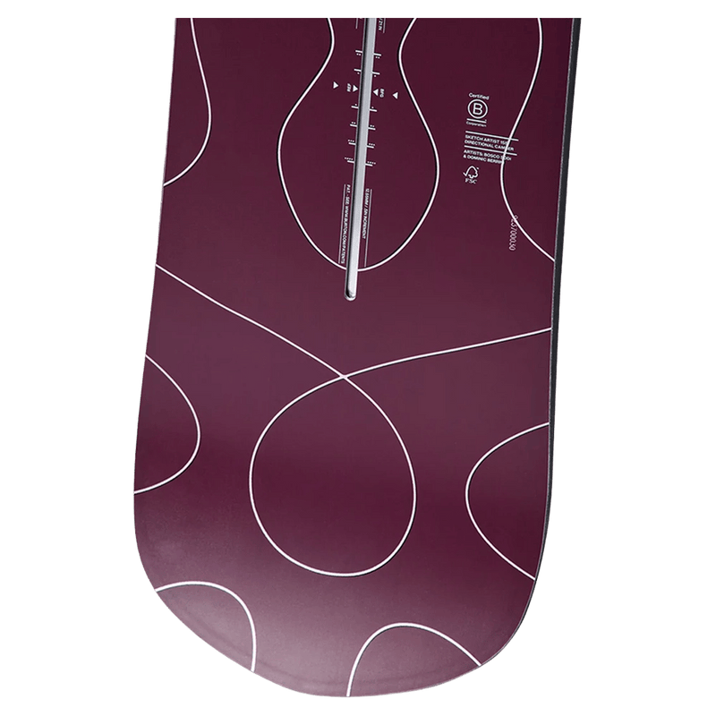 Nose view of the Burton Sketch Artisti Wind Snowboard,  26/27 unisex's model