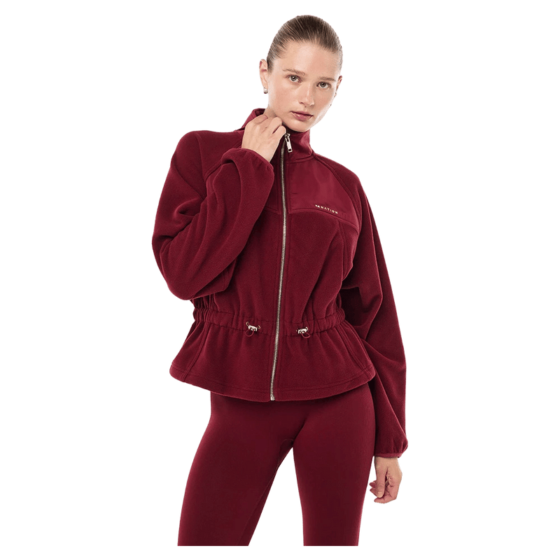 Front view of the P.E NATION Form  Cabernet Jacket,  26/27 Womens's model