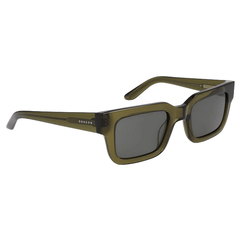 Side view of the Dragon Ezra Sunglasses in Shiy Sap Crystal colourway, unisex's model