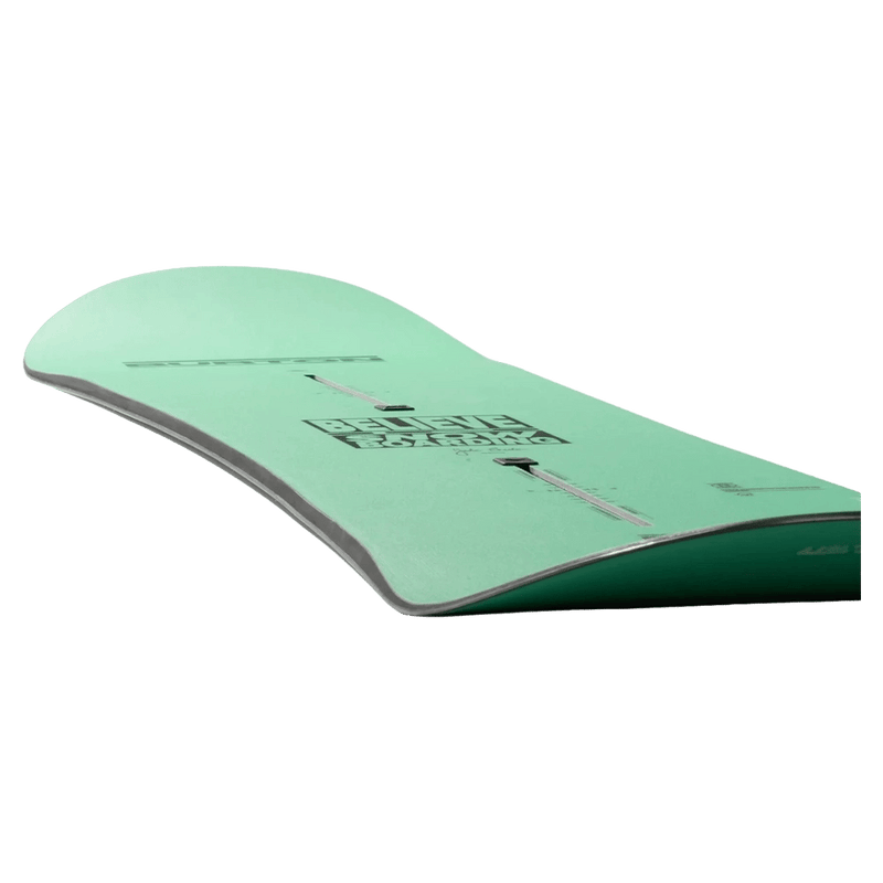 Camber view of the Burton FB2W Green Snowboard,  26/27 unisex's model