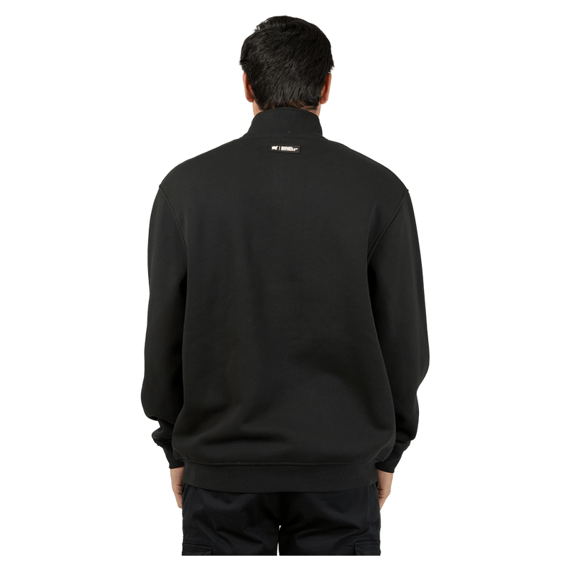 Back view of the St Goliath Overlapped Zip in Black colourway, men's model