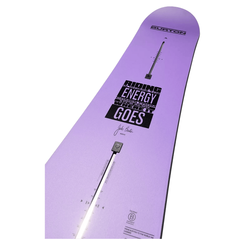 Top view of the Burton FB2W Purple Snowboard,  26/27 unisex's model