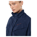Close Side view of the PE NATION Shield Dark Navy Jacket,  26/27 Womens's model