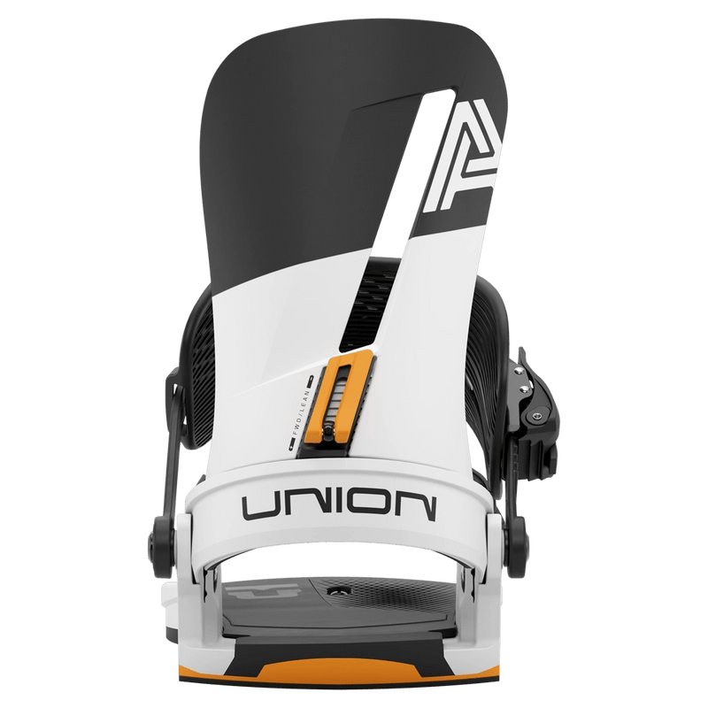 White Orange Union Atlas Snowboard Bindings highback view