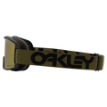 Side view of the Oakley Line Miner XS Goggles in Dark Bush, Prizm Sage Gold lens, kids model