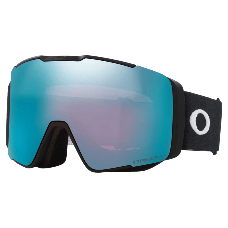 Main view of the Oakley Line Miner Pro XL Goggles in Black, Prizm Sapphire and Iced lens, unisex model