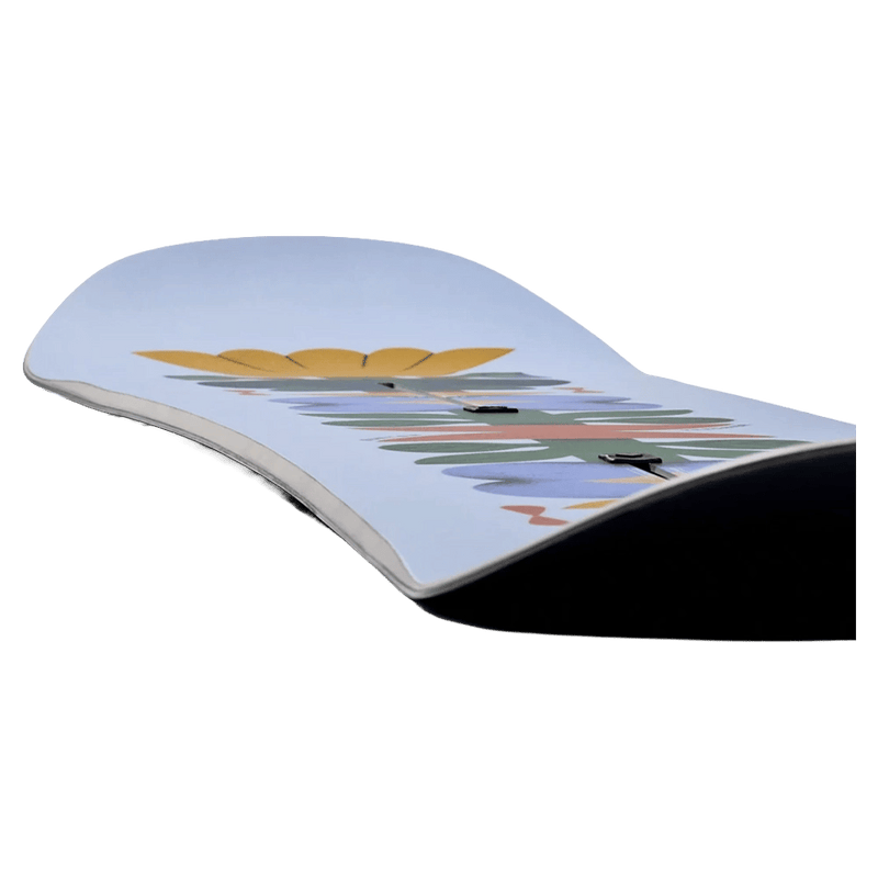 Camber view of the Burton Yeasayer Flora Snowboard,  26/27 women's model