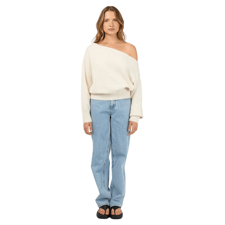 Off Shoulder Knit Jumper - Womens