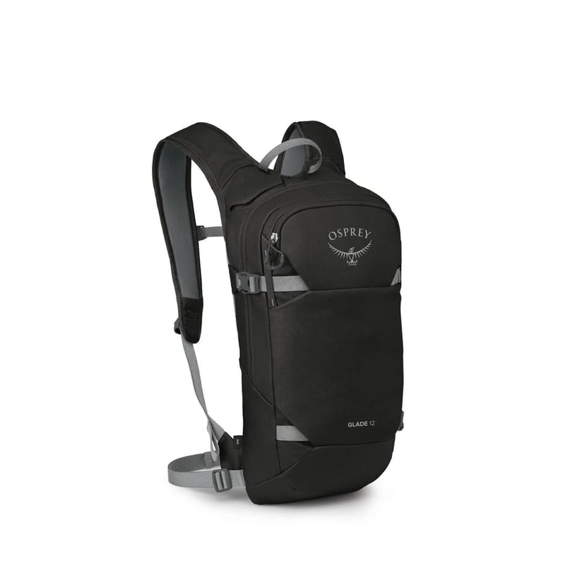 Side view of the OSPREY Glade 12 Black Bags,  26/27 Unisex's model