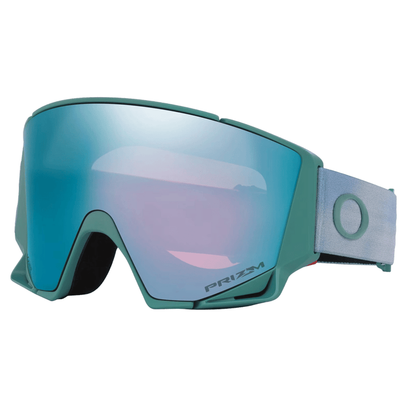 Main view of the Oakley Flow Scape XM Goggles in Pacific Haze, Prizm Sapphire and Iced lens, unisex model