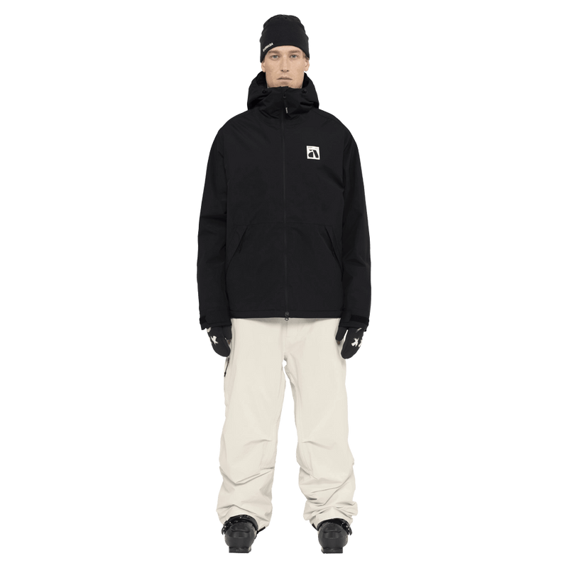 Full-body view of the Armada Chairman 2L Pants in Cream colourway, unisex's model