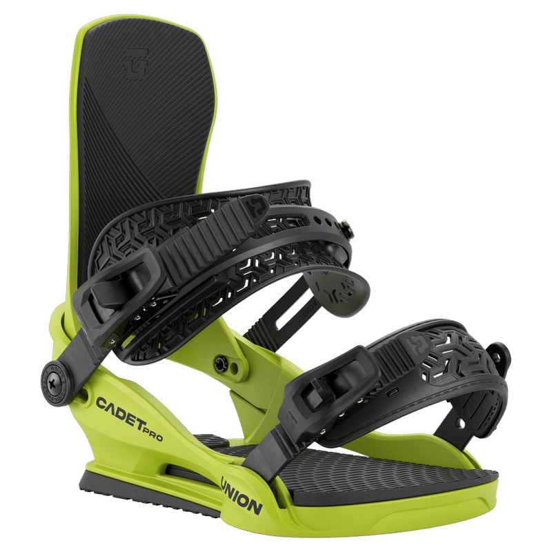 Union Cadet Pro Snowboard Bindings - Kids Cyber Lime Strap Viiew
