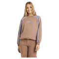 Front view of women wearing the Billabong Cool Times Crew - Womens in Sweet earth