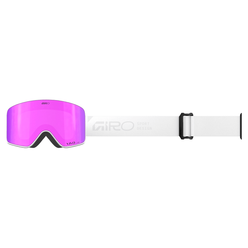 Strap view of the Giro Method II Goggles in Stacked White, Pink lens, unisex model
