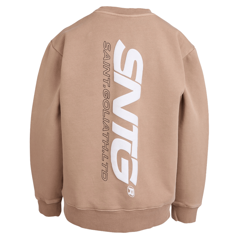 Back view of the St Goliath Challenger Crew in Tan colourway, kids's model