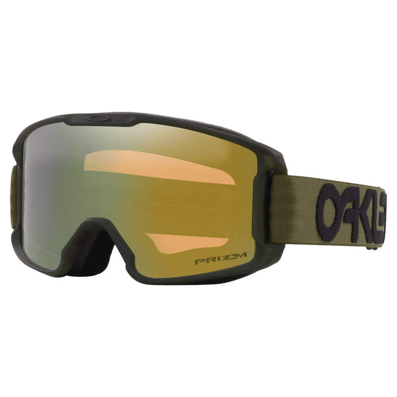Main view of the Oakley Line Miner XS Goggles in Dark Bush, Prizm Sage Gold lens, kids model