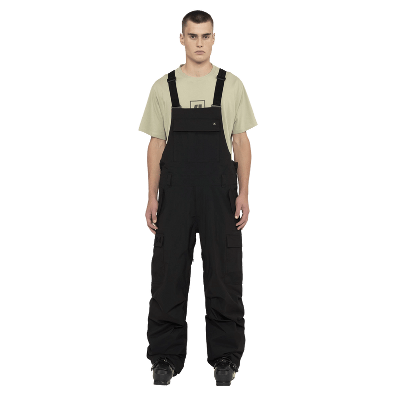 Front view of the Armada Sumpter 2L Bib in Black colourway, men's model